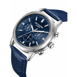 Lee Cooper Chronograph Blue Dial Leather Strap Men's Watch LC08186.399