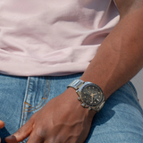 Lee Cooper Chronograph Silver Stainless Steel Strap Men's Watch LC08215.360