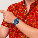 Lee Cooper Blue Dial Leather Strap Men's Watch LC08260.399