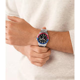Fossil GMT Black Dial Silver Stainless Steel Strap Men Watch LE1156P