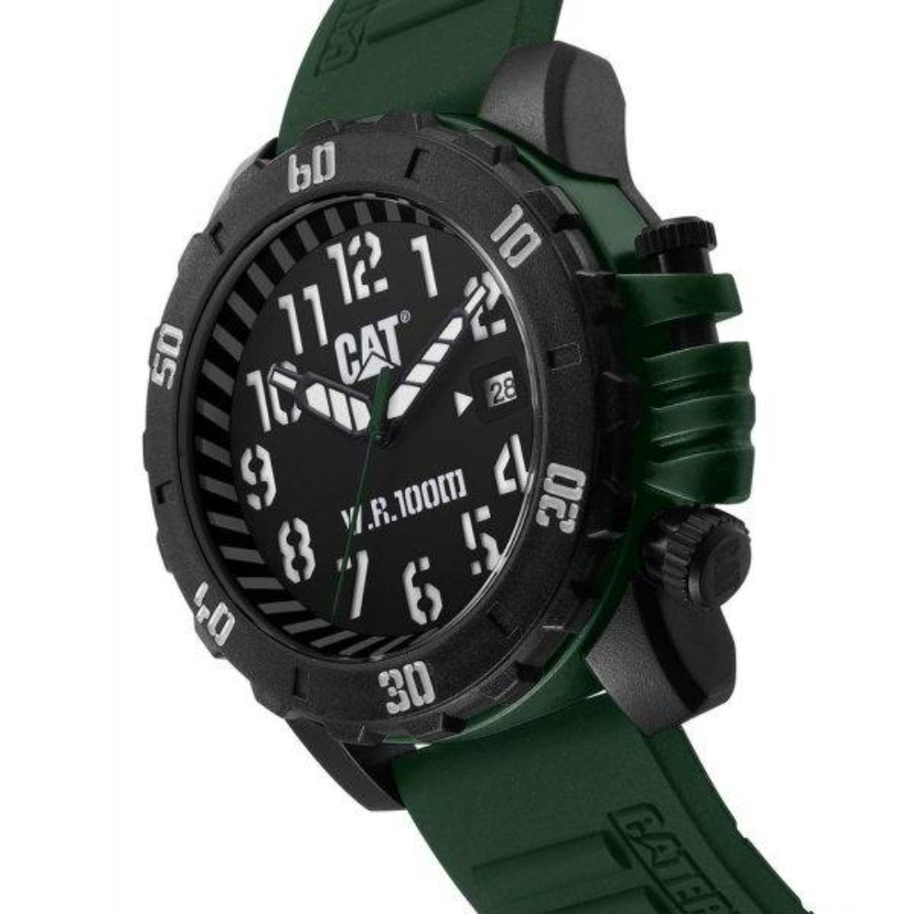 Caterpillar Barricade Green Silicone Strap Men's Watch LK.131.23.113