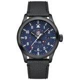 Luminox Air Pilot P-38 Lightning Black Genuine Leather Strap Men's Watch LM9523