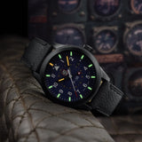Luminox Air Pilot P-38 Lightning Black Genuine Leather Strap Men's Watch LM9523