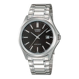 Casio General Black Dial Silver Stainless Steel Strap Men Watch LTP-1183A-1ADF-P