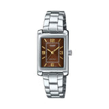 Casio General Analog Maroon Dial Stainless Steel Women's Watch LTP-1234DD-5ADF-P