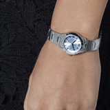 Casio General Blue Dial Silver Stainless Steel Strap Women Watch LTP-1241D-2ADF-P