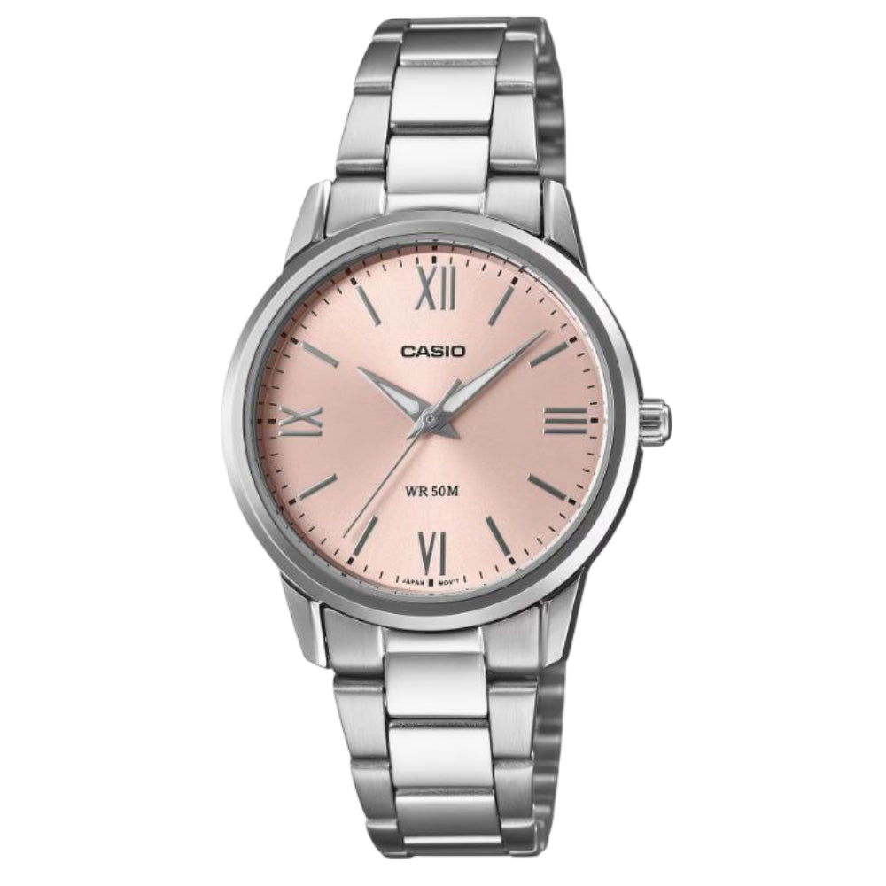 Casio General Silver Stainless Steel Strap Women Watch LTP-1303DD Series
