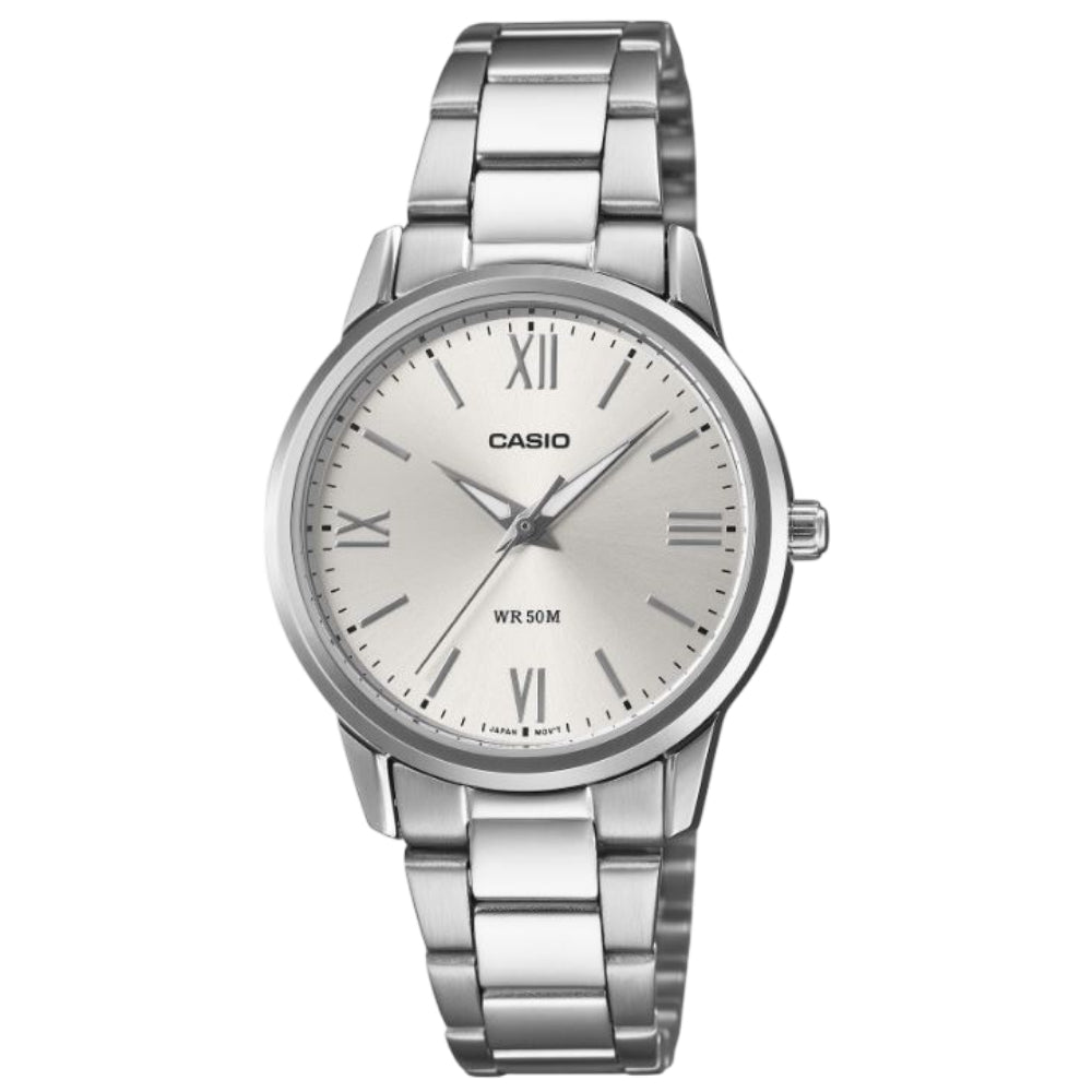 Casio General Silver Stainless Steel Strap Women Watch LTP-1303DD Series