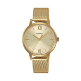 Casio Analog Gold Stainless Steel Mesh Strap Women's Watch LTP-E157MG-9AVDF-P