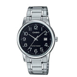 Casio General Black Dial Silver Stainless Steel Strap Unisex Watch LTP-V002D-1BUDF-P