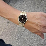 Casio General Black Dial Gold Stainless Steel Strap Unisex Watch LTP-V002G-1BUDF-P