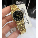 Casio General Black Dial Gold Stainless Steel Strap Unisex Watch LTP-V002G-1BUDF-P