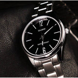 Casio General Black Dial Silver Stainless Steel Strap Unisex Watch LTP-V005D-1BUDF-P
