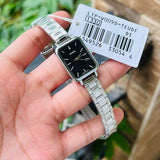 Casio General Black Dial Silver Stainless Steel Strap Women Watch LTP-V009D-1EUDF-P