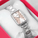 Casio General Pink Dial Silver Stainless Steel Strap Women Watch LTP-V009D-4EUDF-P