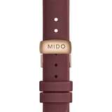 Mido Belluna Burgundy Bordeaux Fabric Strap Women Watch M0243073711600