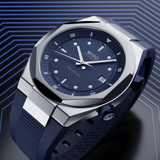 Mido Multifort 8 Two Crowns Blue Rubber Strap Men Watch M0475071704100