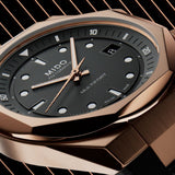 Mido Multifort 8 Two Crowns Black Rubber Strap Men's Watch M0475073705100