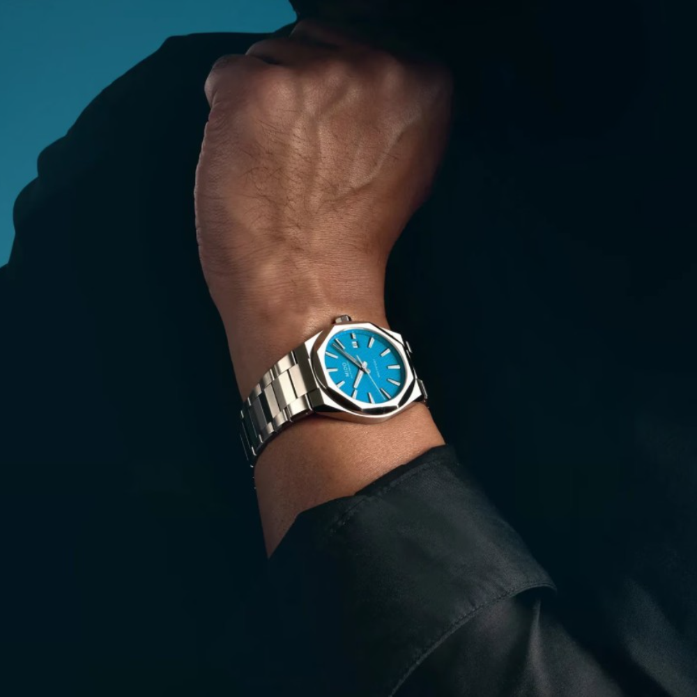 Mido Multifort Turquoise Dial Stainless Steel Strap Men's Watch M0555071104100
