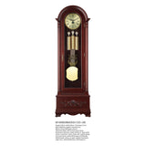 Mapple Leaf Windsor Carved 12-Rod Grandfather Clock – Mahogany Brown Model 6809