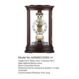 Mapple Leaf Heritage Skeleton Mechanical Table Clock – Dark Brown Model 8015#