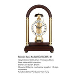 Mapple Leaf Arcadia Hermle Mechanical Table Clock – Mahogany Brown Model 8026#