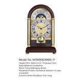 Mapple Leaf Astral Moonphase Mechanical Table Clock – Dark Brown Model 8063#