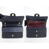 Chanel S25032101 Caviar Skin Matrasse Double Flap 25 Shoulder Bag Black Made In 2010-2011  (Very Good Condition)