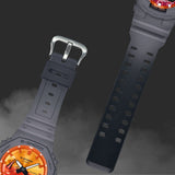 CASIO G-SHOCK GLOWY ORANGE DIAL GRAY-ON-BLACK STRAP WATCH GA-2100FL-8ADR