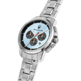 MASERATI SUCCESSO R8873621044 LIGHT BLUE DIAL SILVER STEEL WATCH