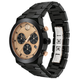 Movado Bold Fusion 44mm Bronze Dial Chronograph Black Link Steel Watch 3600897