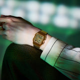 CASIO VINTAGE A130WE-P SERIES DIGITAL STEEL BRACELET STRAP WATCH