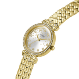 GUESS GLITZ DIAL GOLD QUILTED BRACELET WATCH GW0763L2