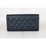Chanel X25040711 Leboy Caviar Skin Black Long Wallet Made In 2018 (Very Good Condition)