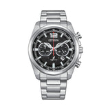 CITIZEN ECO-DRIVE BLACK DIAL STEEL WATCH CA4640-50E