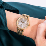 GUESS GLITZ DIAL GOLD QUILTED BRACELET WATCH GW0763L2