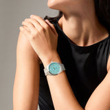 Movado Heritage Series Datron Automatic 40mm Light Blue DIal Steel Watch 3650175