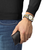 TISSOT PR516 POWERMATIC 80 T1494072201100 38mm WHITE DIAL GOLD & GREY STEEL WATCH