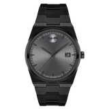 Movado Bold Quest 40mm Gunmetal Sunray Dial Black Link Strap Watch 3601224