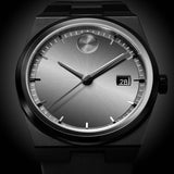 Movado Bold Quest 40mm Gunmetal Sunray Dial Black Link Strap Watch 3601224