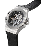 MASERATI POTENZA R8821108052 SILVER DIAL BLACK LEATHER POWER WATCH