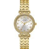 GUESS GLITZ DIAL GOLD QUILTED BRACELET WATCH GW0763L2