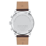 Movado Heritage Series Calendoplan S 42mm Sand Dial Brown Cognac Leather Strap Watch 3650205