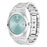Movado Bold Quest 40mm Seafoam Blue Sunray Dial Stainless Steel Watch 3601243