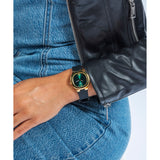 GUESS EVE GW0658L1 GREEN & GOLD DIAL BLACK WATCH