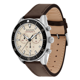 Movado Heritage Series Calendoplan S 42mm Sand Dial Brown Cognac Leather Strap Watch 3650205