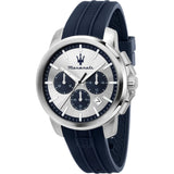 MASERATI SUCCESSO R8871621042 SILVER AND BLUE WATCH