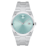 Movado Bold Quest 40mm Seafoam Blue Sunray Dial Stainless Steel Watch 3601243
