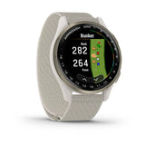 GARMIN APPROACH S50 GM-010-03010-41 ADVANCED GPS IVORY COMFORT FIT NYLON BAND SMART WATCH