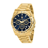 MASERATI VELOCITÁ R8873652002 BLUE DIAL CHRONOGRAPH GOLD STEEL WATCH